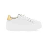 Leren Platform Sneakers met Reptielpatroon Salvatore Ferragamo , White...