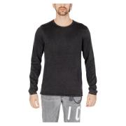 Katoen Gebreide Crew Neck Sweater Jack & Jones , Black , Heren