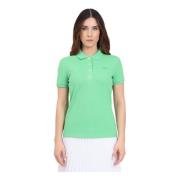 Groene Polo Shirt met Krokodil Patch Lacoste , Green , Dames