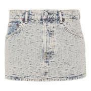 Monogram Jacquard Denim Rok Acne Studios , Blue , Dames