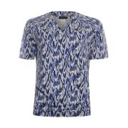 Roberto Sarto shirt Blouson v-neck 411179/h1840 multicolor (o.blue-nav...