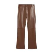 Leren Broek met Marokkaanse Stiksels Max Mara , Brown , Dames