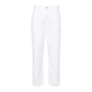 Cropped Trousers Moncler , White , Dames