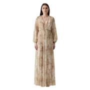 Maxi Jurk met Palmprint Ermanno Scervino , Multicolor , Dames