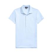 Korte Mouw Geribbelde Kraag Polo Ralph Lauren , Blue , Dames