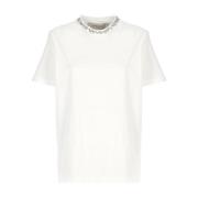 Witte Kristal Detail Crew Neck T-shirt Golden Goose , White , Dames