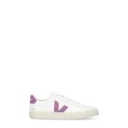 Witte Leren Sneakers Ronde Neus Logo Veja , White , Dames