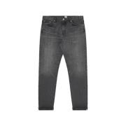 Regular Tapered Zwarte Jeans Edwin , Black , Heren