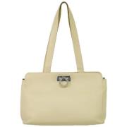 Pre-owned Leather shoulder-bags Salvatore Ferragamo Pre-owned , Beige ...