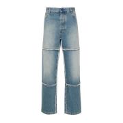 Medium Stone Straight Leg Denim Jeans Marcelo Burlon , Blue , Heren