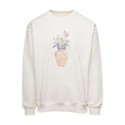 Witte Kwaststreep Sweatshirt Drole de Monsieur , White , Heren