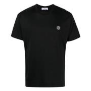 Zwarte T-shirts en Polos Stone Island , Black , Heren