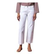 Straight Trousers Massimo Alba , White , Dames