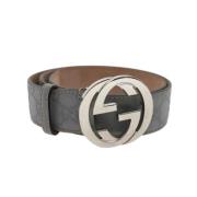 Pre-owned Leather belts Gucci Vintage , Gray , Dames