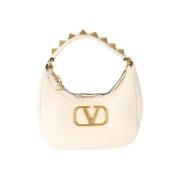 Pre-owned Leather shoulder-bags Valentino Vintage , Beige , Dames