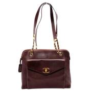 Pre-owned Leather chanel-bags Chanel Vintage , Purple , Dames