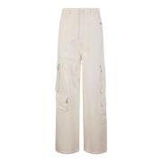 Wide Trousers Amish , White , Dames