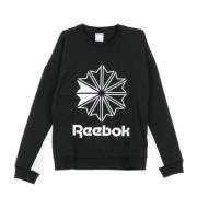 Zwarte Crewneck Sweatshirt met Groot Logo Reebok , Black , Dames