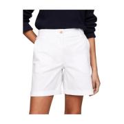 Stretch Chino Mom Fit Shorts Tommy Hilfiger , White , Dames