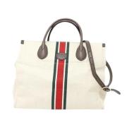 Pre-owned Canvas totes Gucci Vintage , White , Dames