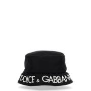Zwarte en witte geborduurde logohoed Dolce & Gabbana , Black , Unisex
