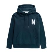Logo Print Hoodie Norse Projects , Blue , Heren