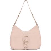 Beige Hobo Tas met Echt Leer Nerogiardini , Beige , Dames