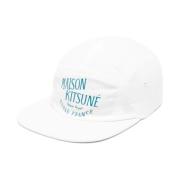 Milk Logo Baseball Cap Maison Kitsuné , White , Heren