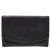 Pre-owned Leather wallets Chanel Vintage , Black , Dames