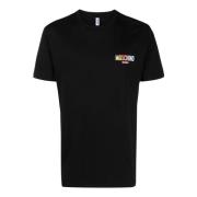 Regenboog Logo Zwart T-shirt Moschino , Black , Dames