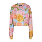 Vintage hoodie met Pastel Roses print Balmain , Multicolor , Dames