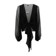 Zwarte Blouses voor Vrouwen Elisabetta Franchi , Black , Dames