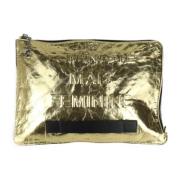 Pre-owned Leather clutches Chanel Vintage , Yellow , Dames