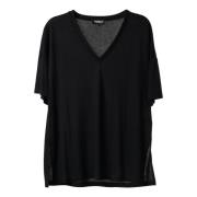 Luxe Modal-Zijden Oversized Shirt Dondup , Black , Dames
