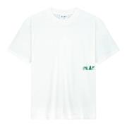 Watercolor logo slub t-shirts wit Olaf Hussein , White , Heren