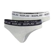 Dames Logo Taille String 2-Pack Replay , Multicolor , Dames