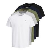 Klassiek Crew Neck T-Shirt 5 Pack Jack & Jones , Multicolor , Heren