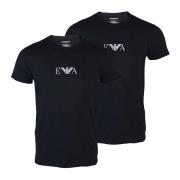 2-Pack Basic Ronde Hals T-Shirts Emporio Armani , Black , Heren