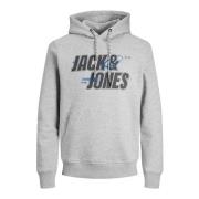 Zwarte Basic Hoodie Sweatshirt Jack & Jones , Gray , Heren