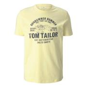 Klassiek Ronde Hals T-Shirt Tom Tailor , Yellow , Heren