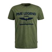 T Shirt- PME S/S R-Neck Single Jersey Cold DYE PME Legend , Green , He...