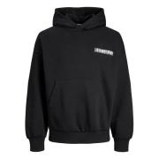 Digital Hoodie Oversize Sweatshirt Jack & Jones , Black , Heren