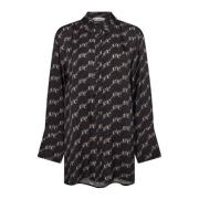 Elegant Oversized Shirt Blouse Co'Couture , Black , Dames