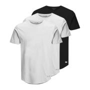 Klassiek Ronde Hals T-Shirt 3 Pack Jack & Jones , White , Heren