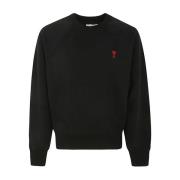 Zwart Rood Hart Sweatshirt Ami Paris , Black , Heren