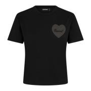Zwart Logo T-shirt Ronde Hals Dsquared2 , Black , Dames