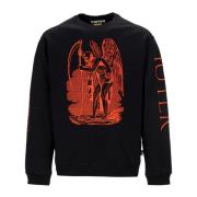 Zwarte Crewneck Sweatshirt Streetwear Stijl Iuter , Black , Heren