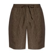 Linnen shorts Emporio Armani , Brown , Heren