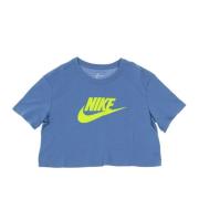Icoon Crop T-shirt Indigo Nike , Blue , Dames