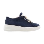 Navy Suède Sneakers Stokton , Blue , Dames